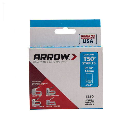 Arrow A50924 T50 Staples 14mm 9/16in (Pack of 1250)