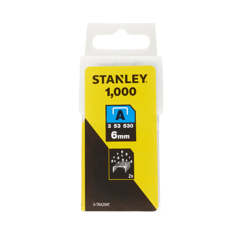 Stanley 0-TRA204T Light Duty Staples 6mm (Pack of 1000)