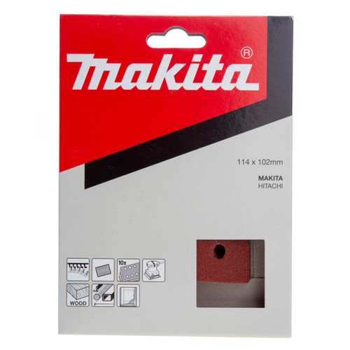 Makita P33093 Sanding Sheets 114 x 102mm 1/4 Sheet 60 Grit (Pack Of 10)