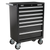 Sealey Topchest & Rollcab Combination 15 Drawer with Ball Bearing Slides - Black & 147pc Tool Kit (APCOMBOBBTK58)