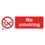 Prohibition Safety Sign - No Smoking - Rigid Plastic (SS13P1)