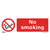 Prohibition Safety Sign - No Smoking - Rigid Plastic - Pack of 10 (SS13P10)