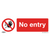 Prohibition Safety Sign - No Entry - Self-Adhesive Vinyl (SS14V1)
