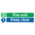 Safe Conditions Safety Sign - Fire Exit Keep Clear - Rigid Plastic (SS18P1)