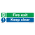 Safe Conditions Safety Sign - Fire Exit Keep Clear - Rigid Plastic - Pack of 10 (SS18P10)