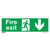 Safe Conditions Safety Sign - Fire Exit (Down) - Rigid Plastic (SS22P1)