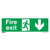 Safe Conditions Safety Sign - Fire Exit (Down) - Rigid Plastic - Pack of 10 (SS22P10)