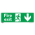 Safe Conditions Safety Sign - Fire Exit (Down) - Self-Adhesive Vinyl (SS22V1)