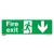 Safe Conditions Safety Sign - Fire Exit (Down) - Self-Adhesive Vinyl - Pack of 10 (SS22V10)