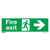 Safe Conditions Safety Sign - Fire Exit (Right) - Rigid Plastic - Pack of 10 (SS24P10)
