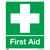 Safety Sign - First Aid - Self-Adhesive Vinyl - Pack of 10 (SS26V10)