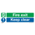 Safe Conditions Safety Sign - Fire Exit Keep Clear (Large) - Rigid Plastic (SS32P1)