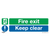 Safe Conditions Safety Sign - Fire Exit Keep Clear (Large) - Rigid Plastic - Pack of 10 (SS32P10)