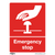 Safe Conditions Safety Sign - Emergency Stop - Rigid Plastic (SS35P1)