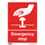 Safe Conditions Safety Sign - Emergency Stop - Rigid Plastic - Pack of 10 (SS35P10)