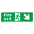 Safe Conditions Safety Sign - Fire Exit (Down Right) - Rigid Plastic (SS36P1)