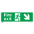 Safe Conditions Safety Sign - Fire Exit (Down Right) - Rigid Plastic - Pack of 10 (SS36P10)