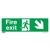 Safe Conditions Safety Sign - Fire Exit (Down Right) - Self-Adhesive Vinyl - Pack of 10 (SS36V10)