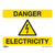 Warning Safety Sign - Danger Electricity - Self-Adhesive Vinyl - Pack of 10 (SS41V10)
