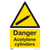 Warning Safety Sign - Danger Acetylene Cylinders - Self-Adhesive Vinyl - Pack of 10 (SS63V10)