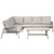 Sealey Dellonda Fusion 4-Piece Outdoor Garden Corner Sofa & Coffee Table Set, Aluminium (DG57)