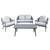 Sealey Dellonda Echo 4-Piece Aluminium Outdoor Garden Sofa Arm Chair & Coffee Table Set (DG59)