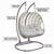 Sealey Dellonda Egg Hanging Swing Chair, Wicker Rattan Basket, Steel Frame, Double (DG61)