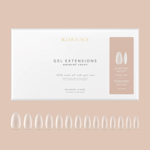 Kiara Sky Natural Gel Extensions Tips - Almond Short