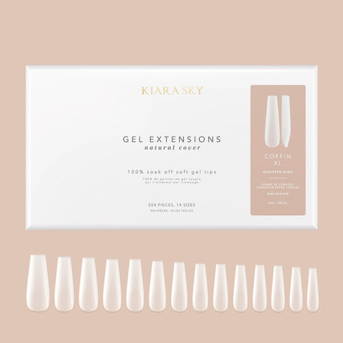 Kiara Sky Natural Gel Extensions Tips - Coffin XL