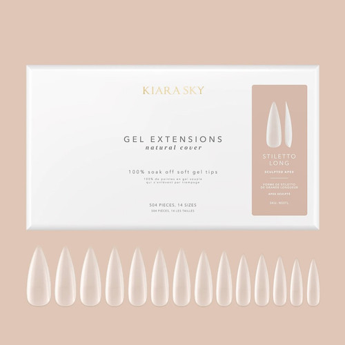 Kiara Sky Natural Gel Extensions Tips - Stiletto Long