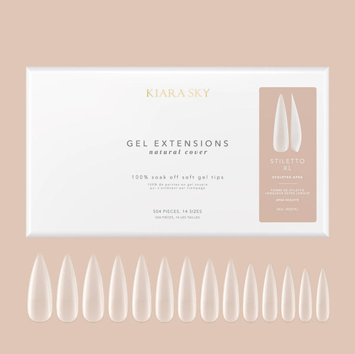 Kiara Sky Natural Gel Extensions Tips - Stiletto XL