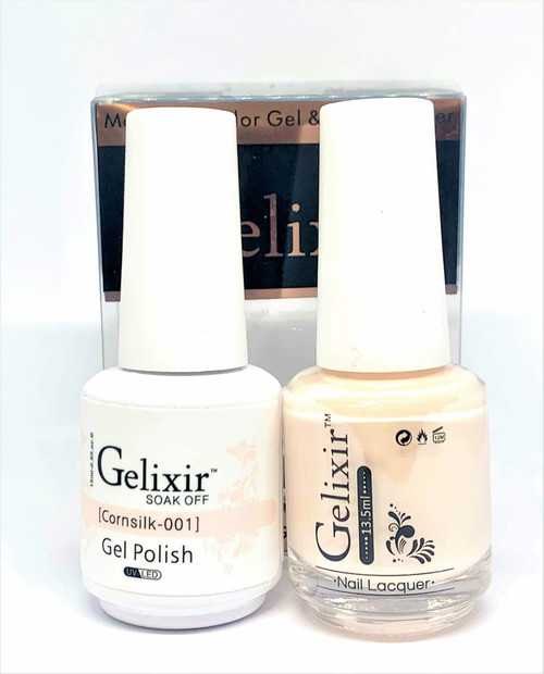Gelixir Gel Polish & Matching Lacquer- #001 Snow White