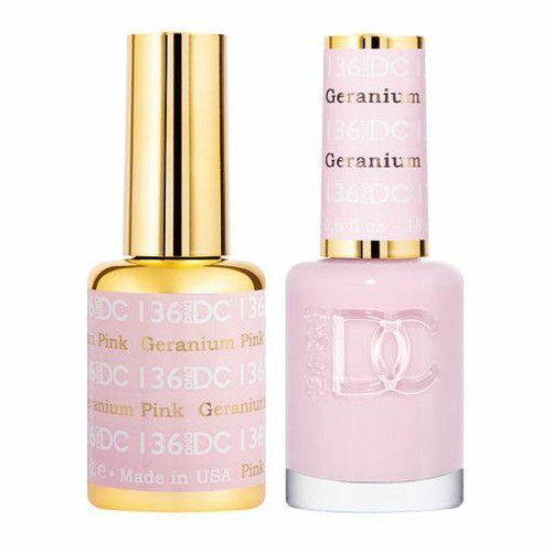 DC Duo #136 Geranium Pink- Gel Polish & Matching Lacquer