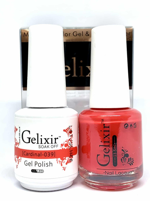 Gelixir Gel Polish & Matching Lacquer- #039 Cardinal