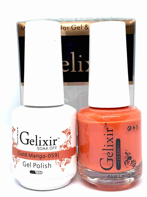 Gelixir Gel Polish & Matching Lacquer- #059 Gold Mango