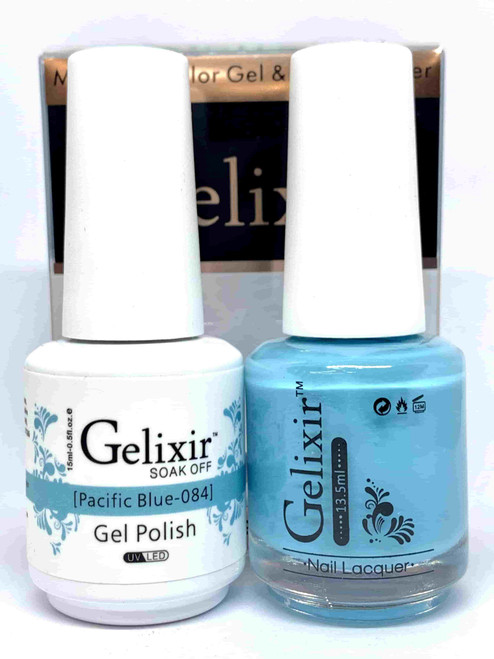 Gelixir Gel Polish & Matching Lacquer- #084 Pacific Blue