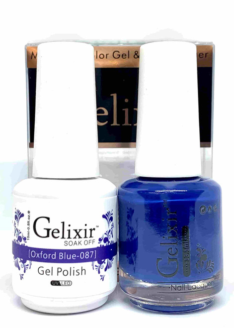 Gelixir Gel Polish & Matching Lacquer- #087 Oxford Blue