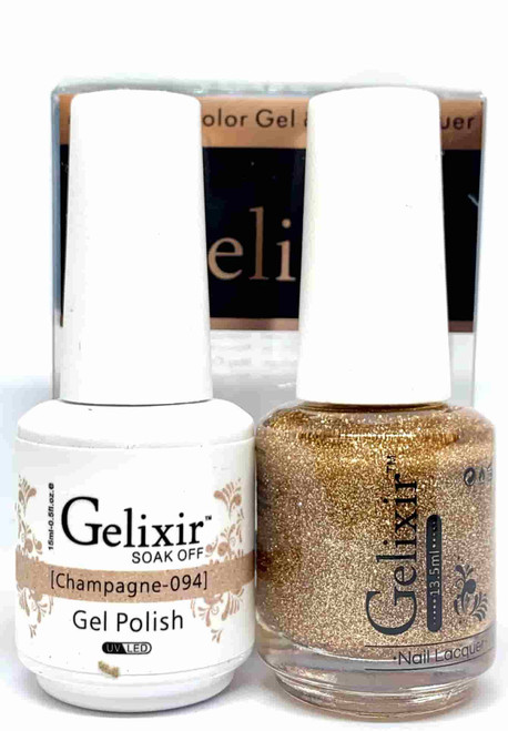 Gelixir Gel Polish & Matching Lacquer- #094 Champagne