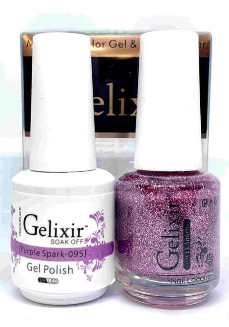 Gelixir Gel Polish & Matching Lacquer- #095 Purple Spark