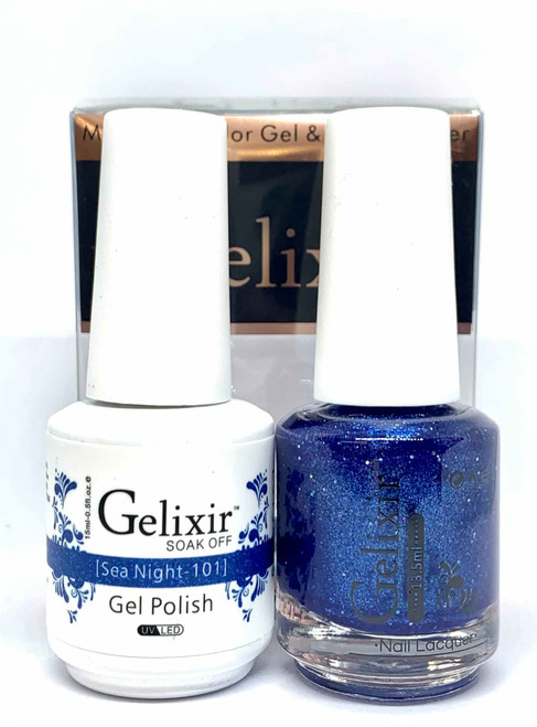 Gelixir Gel Polish & Matching Lacquer- #101 Sea Night