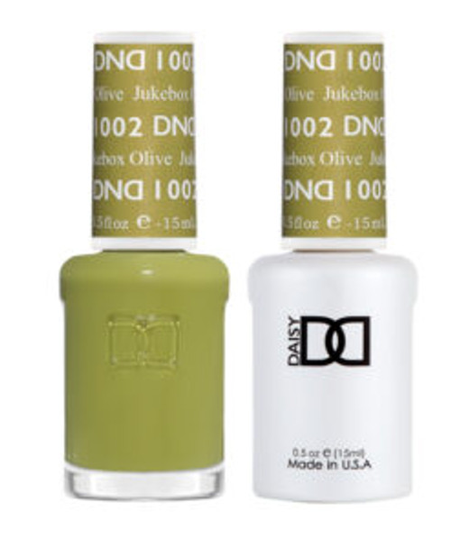 DND Gel & Matching Lacquer- 1002 JUKEBOX OLIVE