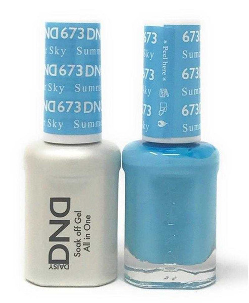 DND Gel & Matching Lacquer- 673 SUMMER SKY DND Gel & Matching Lacquer