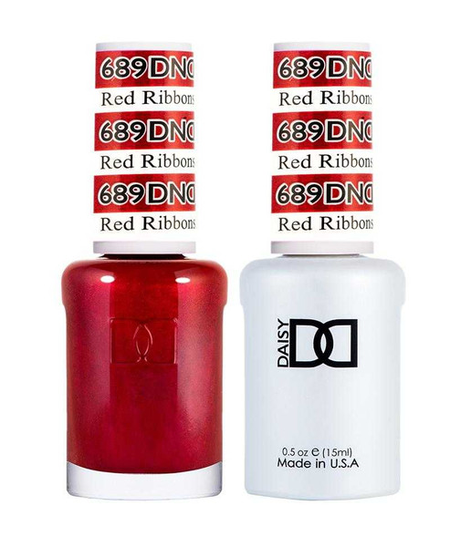 DND Gel & Matching Lacquer- 689 RED RIBBONS DND Gel & Matching Lacquer