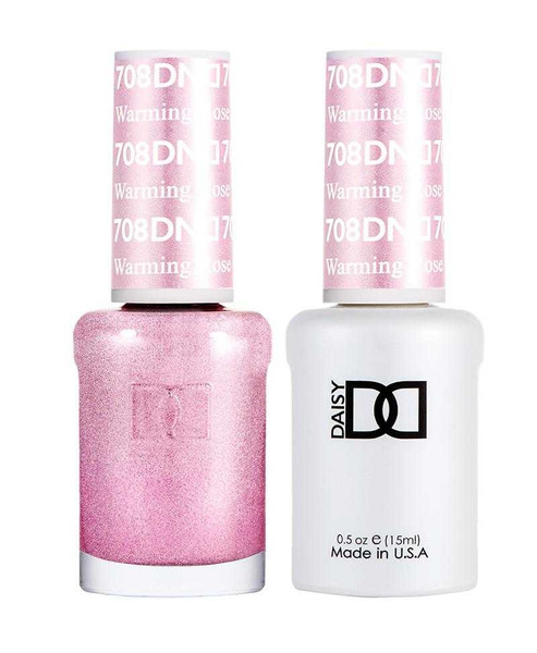 DND Gel & Matching Lacquer- 708 WARMING ROSE DND Gel & Matching Lacquer