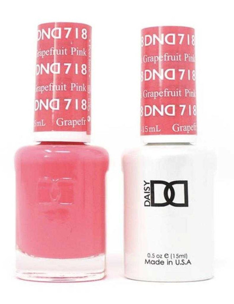 DND Gel & Matching Lacquer- 718 PINK GRAPEFRUIT DND Gel & Matching Lacquer