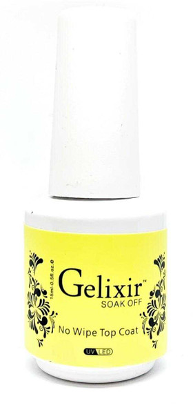 Gelixir UV/Led No-Wipe Gel Top Coat 15ml/0.5oz Gelixir Gel Polish & Matching Lacquer Duo