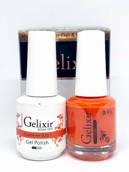 Gelixir Gel Polish & Matching Lacquer- #020 Carmine Gelixir Gel Polish & Matching Lacquer Duo