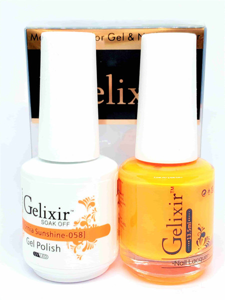 Gelixir Gel Polish & Matching Lacquer- #058 California Sunshine