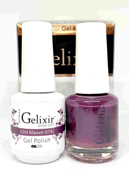 Gelixir Gel Polish & Matching Lacquer- #076 Old Mauve Gelixir Gel Polish & Matching Lacquer Duo