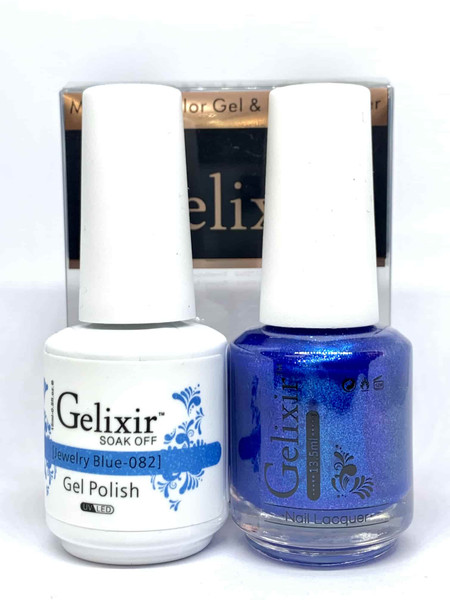 Gelixir Gel Polish & Matching Lacquer- #082 Jewerly Blue Gelixir Gel Polish & Matching Lacquer Duo